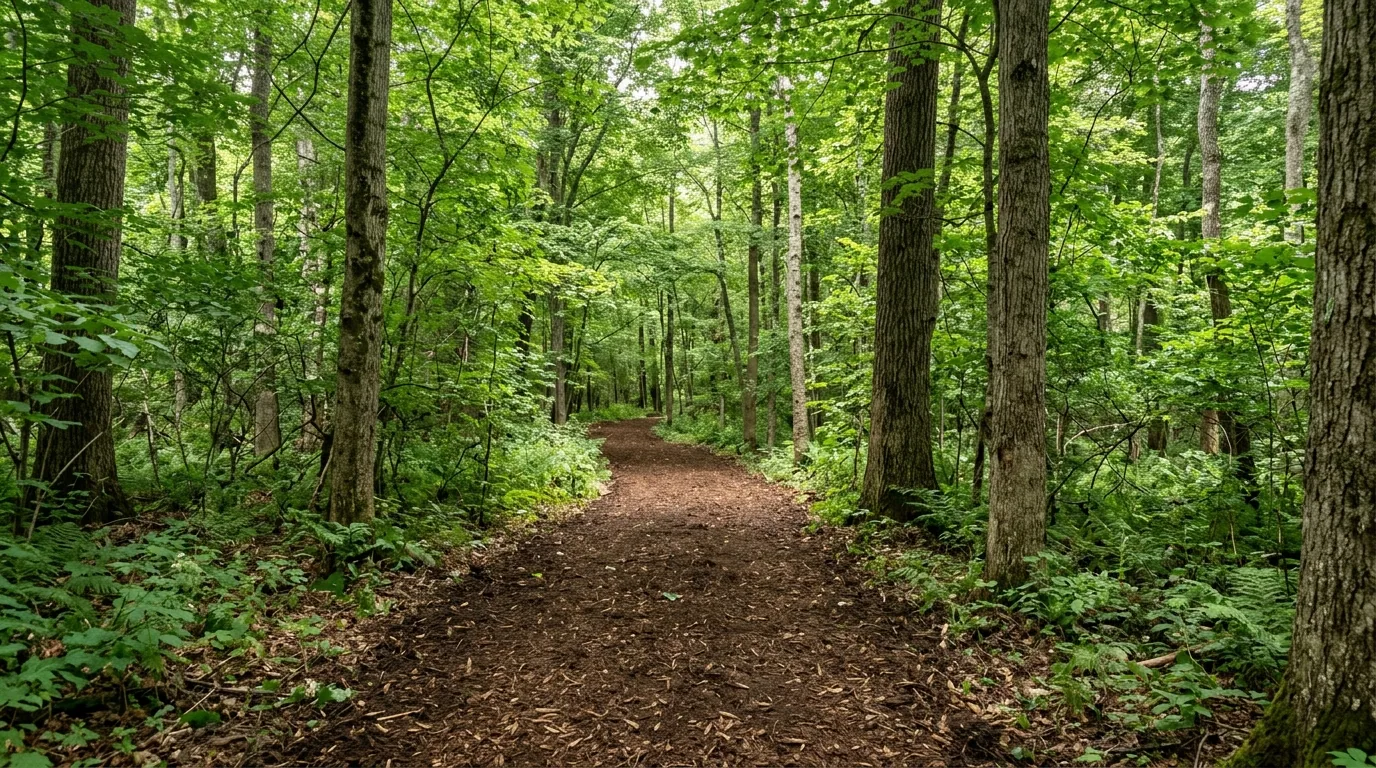 The finished result of professional forestry mulching: the completed work looking clean, correct — Fayetteville, NC